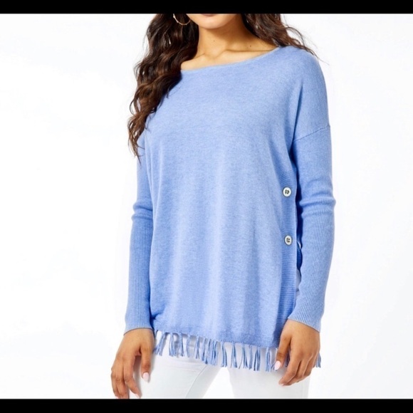 Lilly Pulitzer Ramona Purple Fringe Sweater Sz XXS - Picture 3 of 7